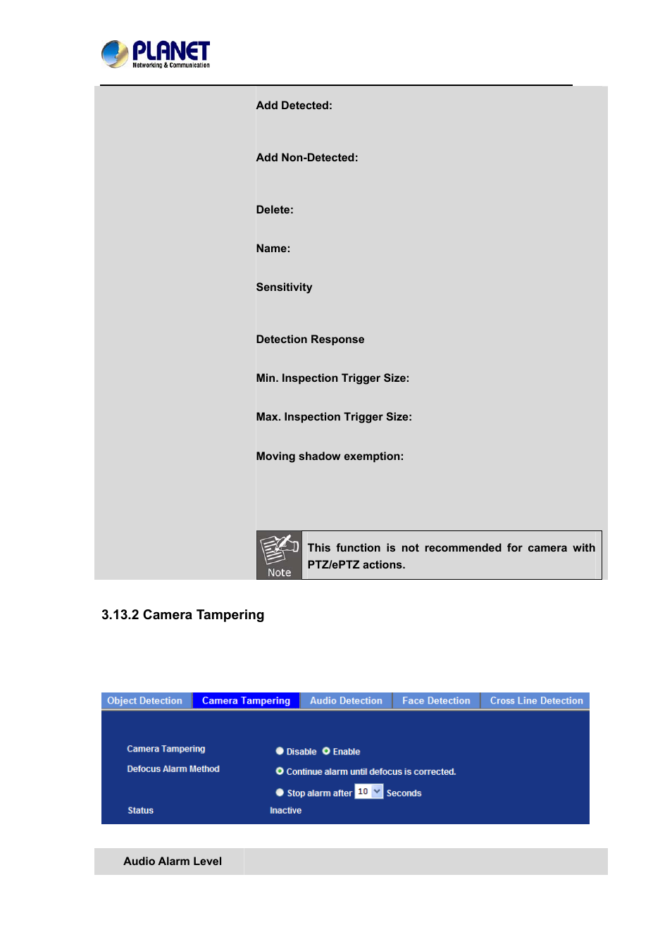 2 camera tampering | PLANET ICA-4210P User Manual | Page 67 / 93