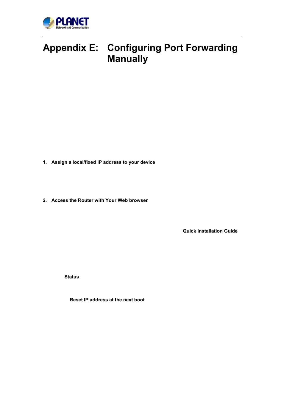 Appendix e: configuring port forwarding manually | PLANET ICA-4210P User Manual | Page 85 / 93