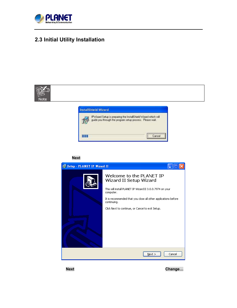 3 initial utility installation | PLANET ICA-4500V User Manual | Page 21 / 99