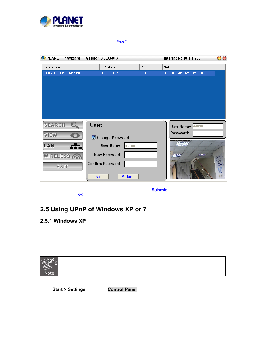 5 using upnp of windows xp or 7, 1 windows xp | PLANET ICA-4500V User Manual | Page 26 / 99