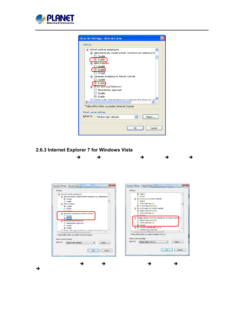 3 internet explorer 7 for windows vista | PLANET ICA-4500V User Manual | Page 34 / 99