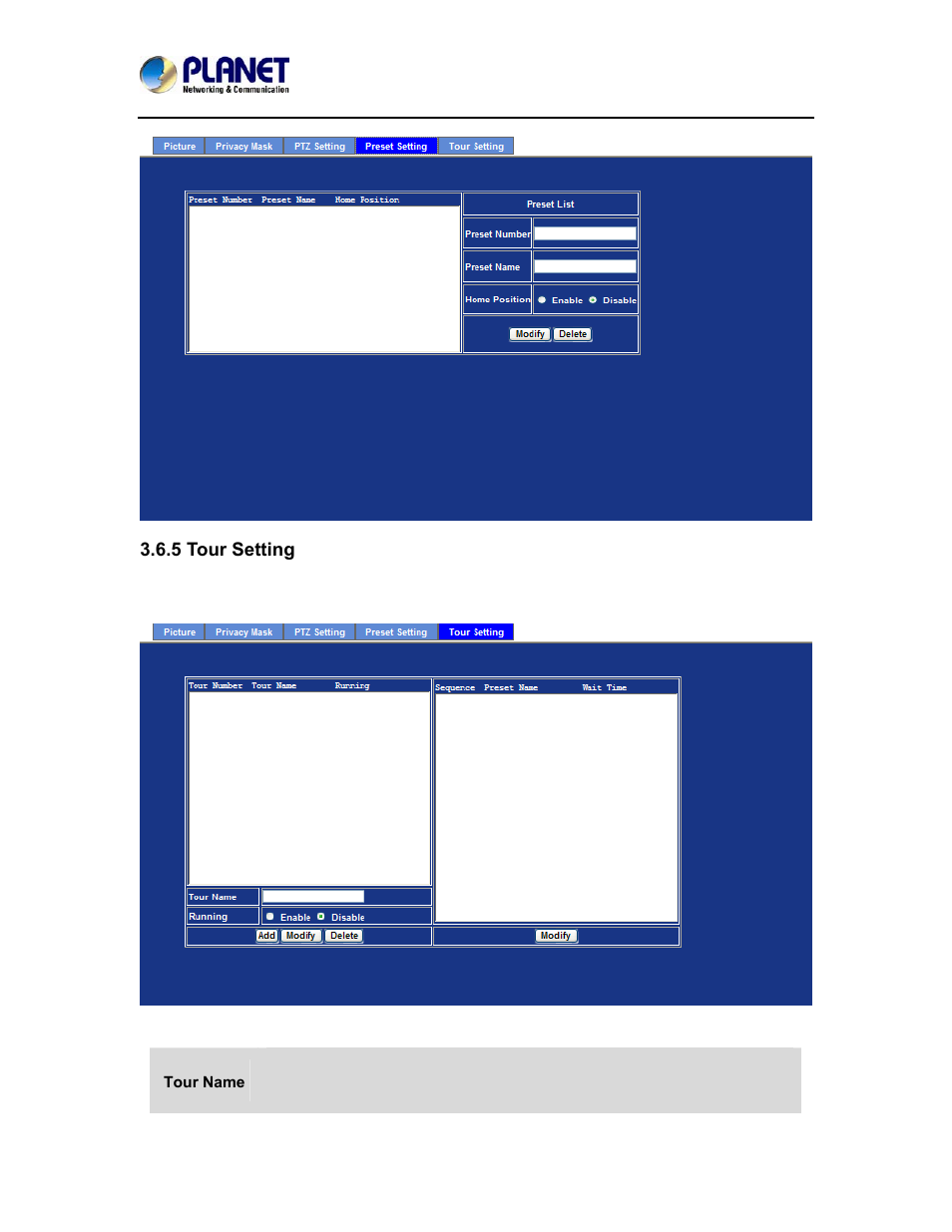 5 tour setting | PLANET ICA-4500V User Manual | Page 58 / 99