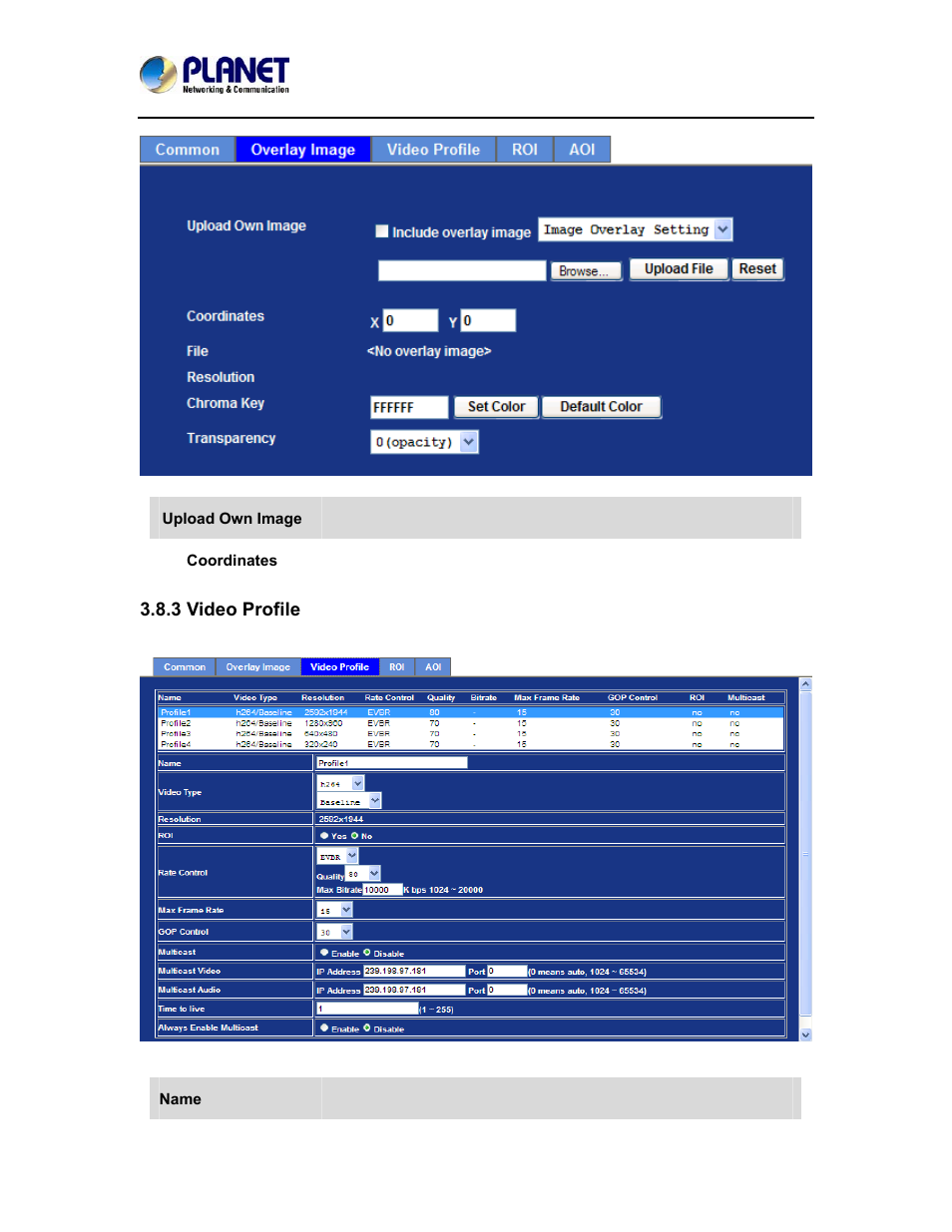 3 video profile | PLANET ICA-4500V User Manual | Page 64 / 99