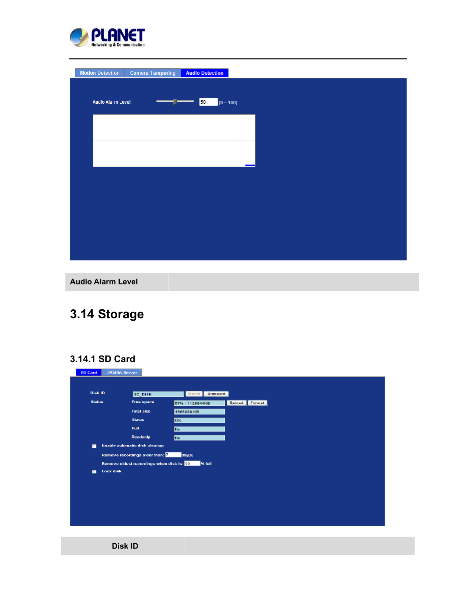 14 storage, 1 sd card, Storage | PLANET ICA-4500V User Manual | Page 75 / 99