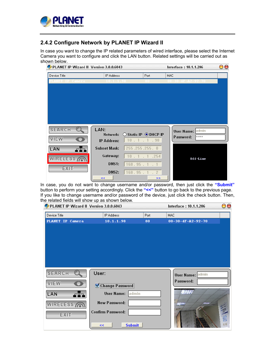 2 configure network by planet ip wizard ii | PLANET ICA-5150 User Manual | Page 20 / 90