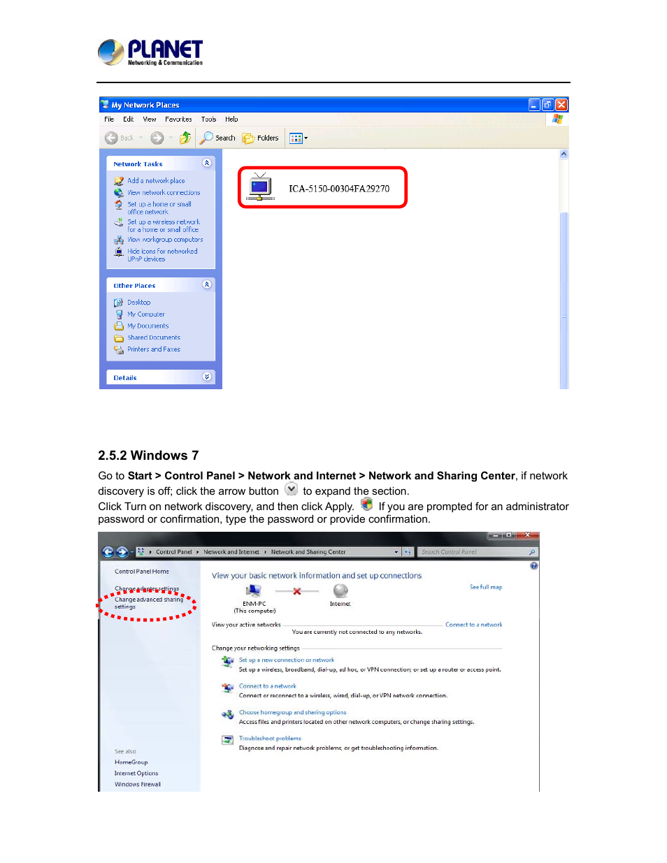 2 windows 7 | PLANET ICA-5150 User Manual | Page 25 / 90