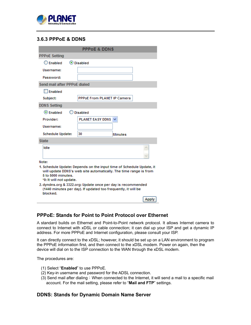 3 pppoe & ddns | PLANET ICA-5250 User Manual | Page 45 / 74