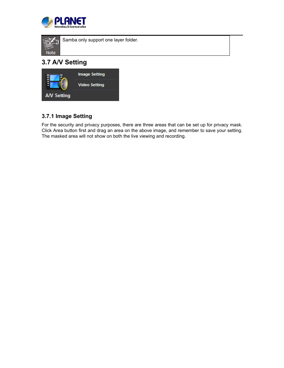 7 a/v setting, 1 image setting | PLANET ICA-5250 User Manual | Page 49 / 74