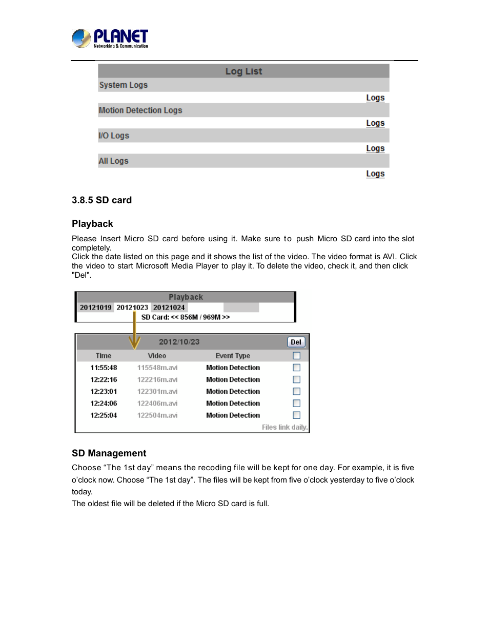 5 sd card | PLANET ICA-5250 User Manual | Page 58 / 74