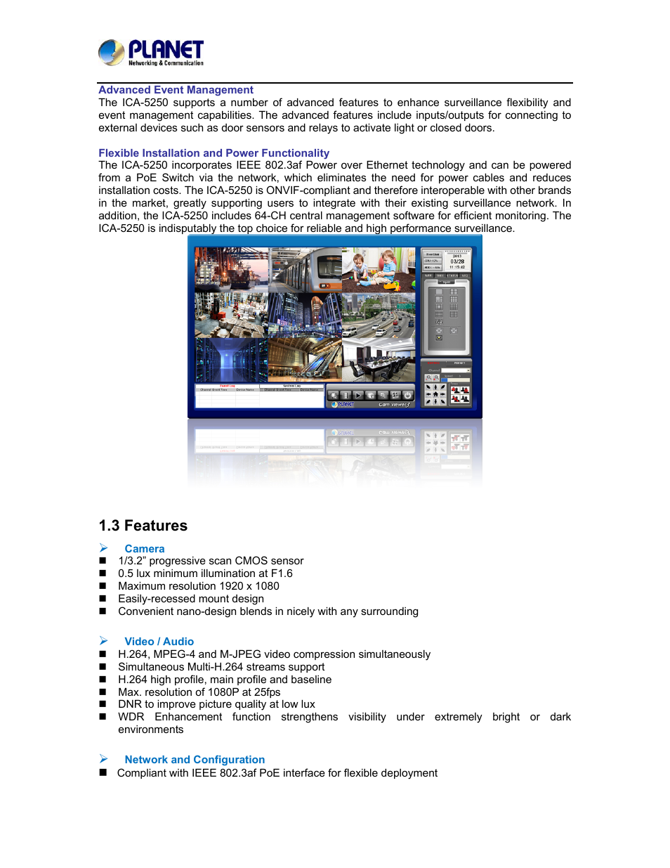 3 features | PLANET ICA-5250 User Manual | Page 8 / 74