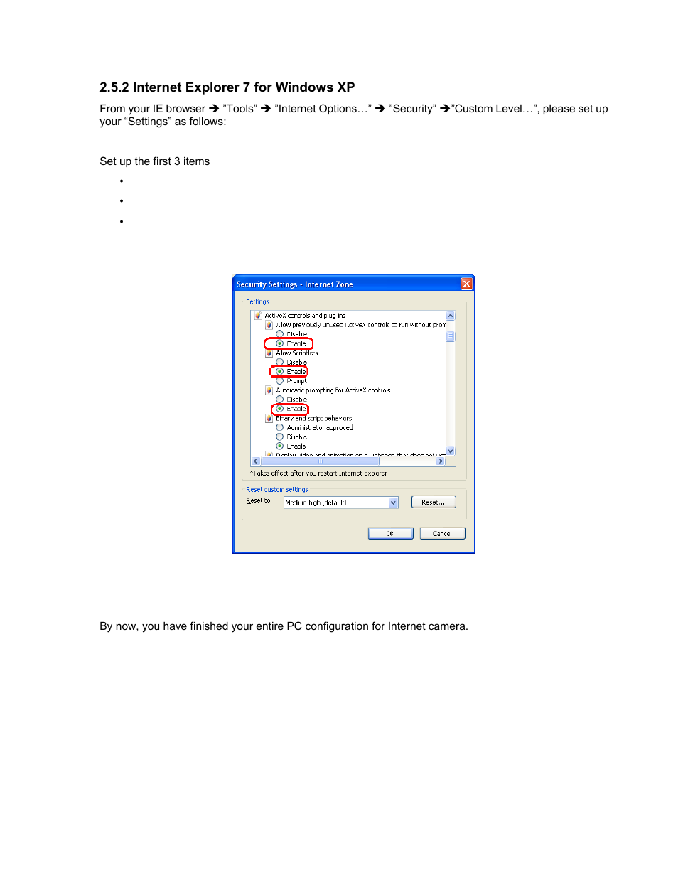 2 internet explorer 7 for windows xp | PLANET ICA-5250V User Manual | Page 26 / 81