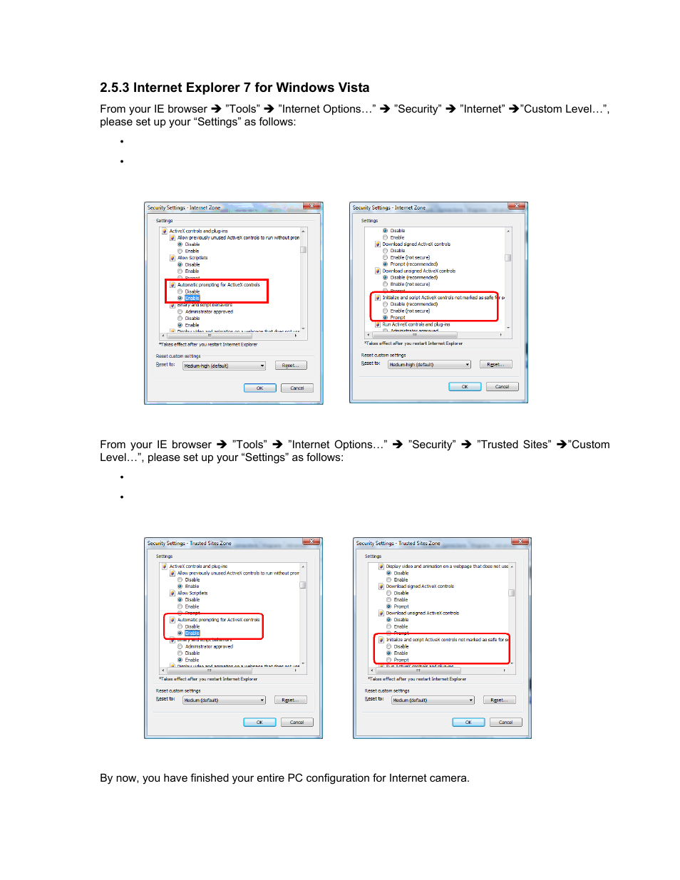 3 internet explorer 7 for windows vista | PLANET ICA-5250V User Manual | Page 27 / 81