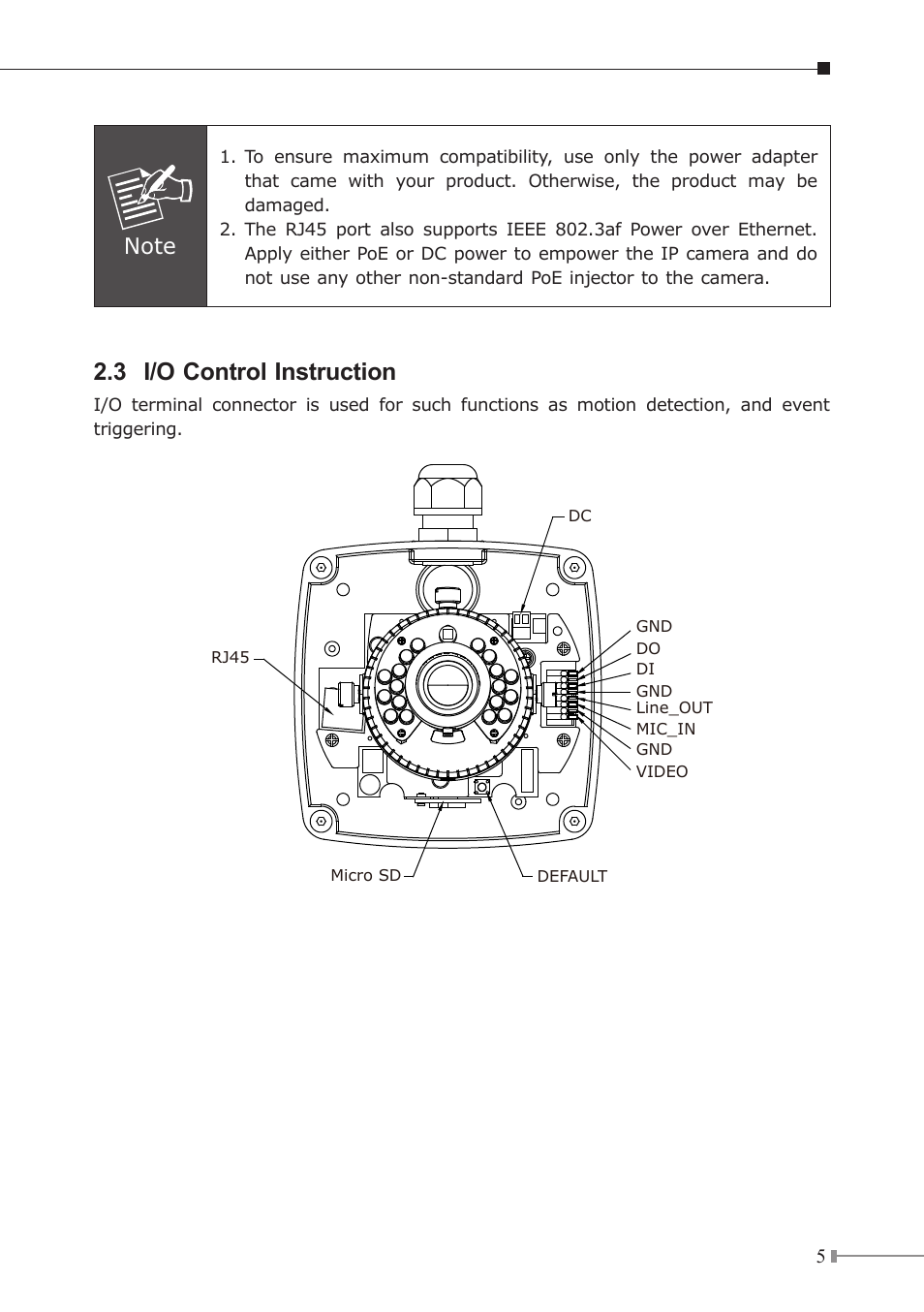 3 i/o control instruction | PLANET ICA-5250V User Manual | Page 5 / 12