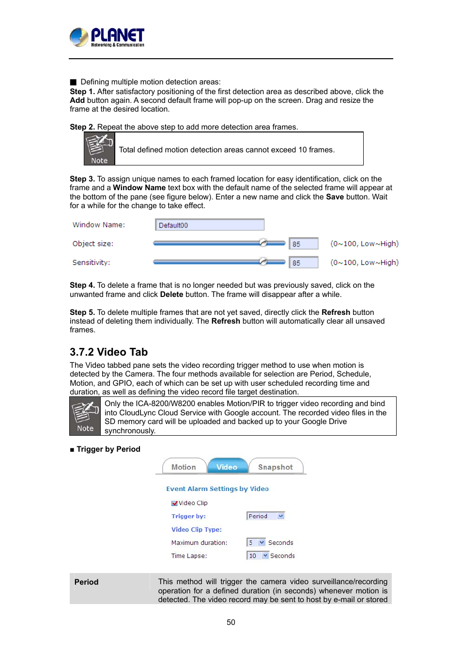 2 video tab | PLANET ICA-8200 User Manual | Page 50 / 68