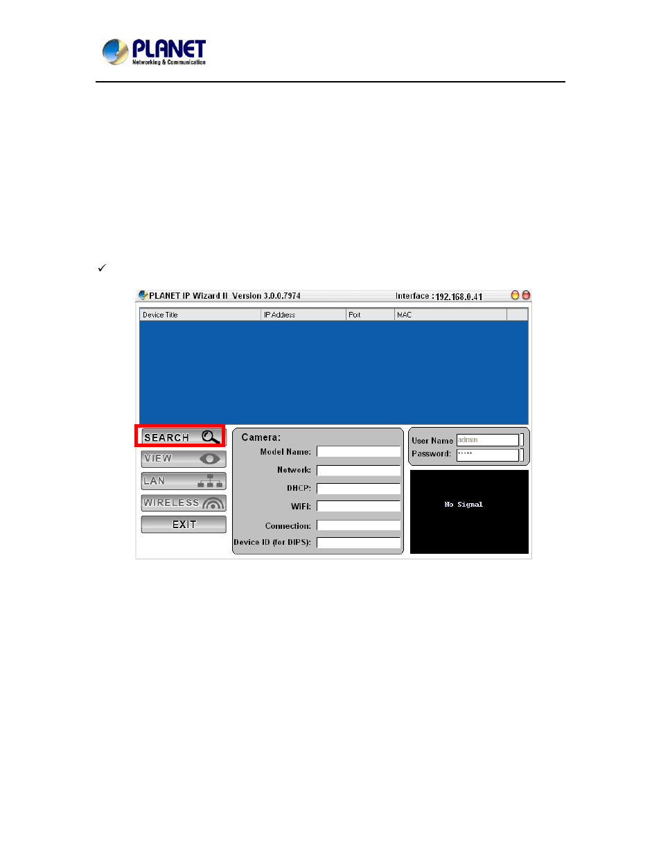 Preparation, Search and view by planet ip wizard ii | PLANET ICA-8350 User Manual | Page 25 / 103