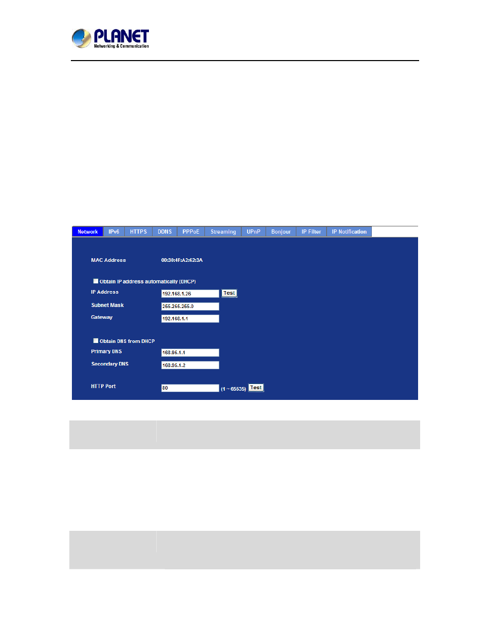 Chapter 6. network configuration, 1 network setting, Network | PLANET ICA-8350 User Manual | Page 40 / 103