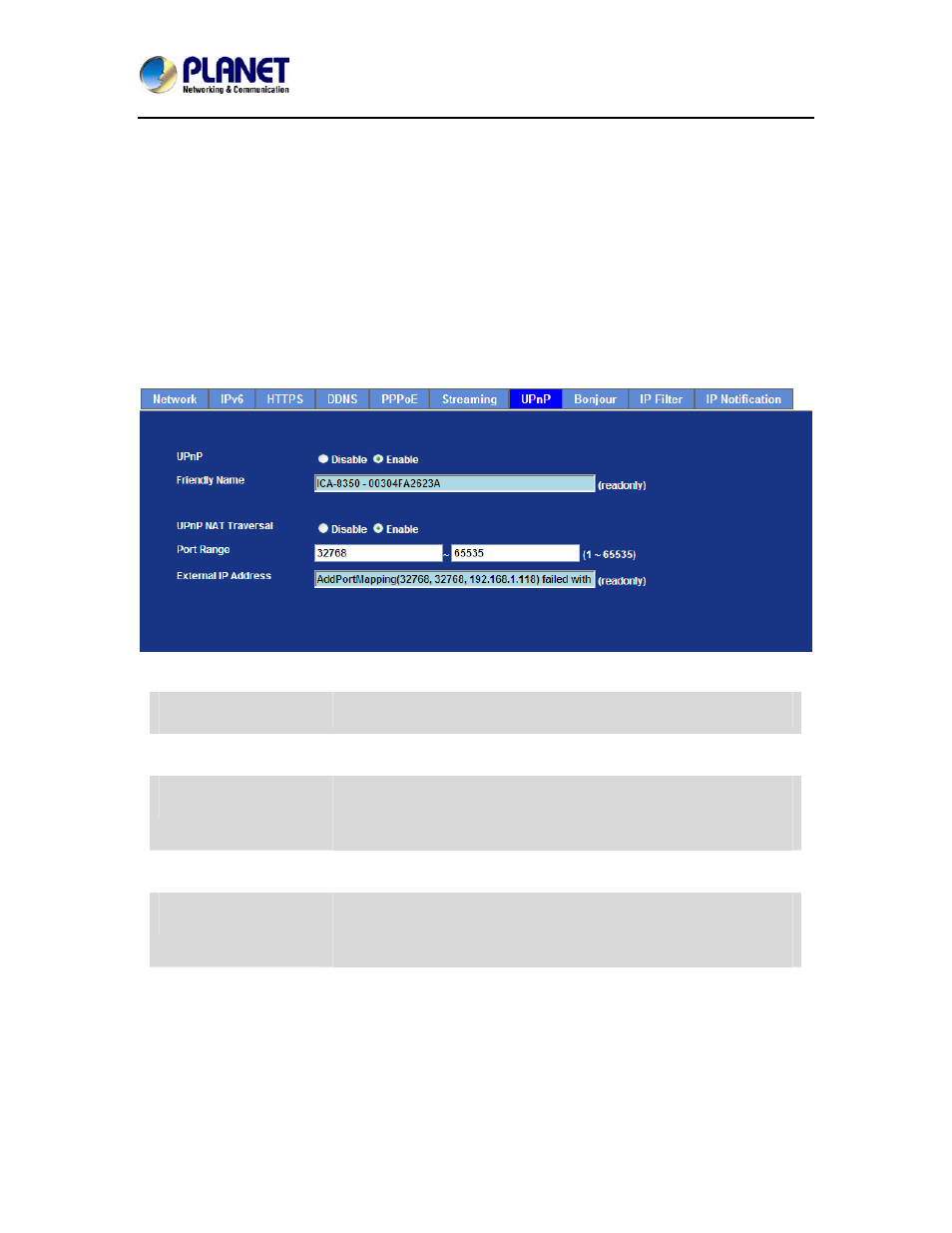 Upnp | PLANET ICA-8350 User Manual | Page 47 / 103