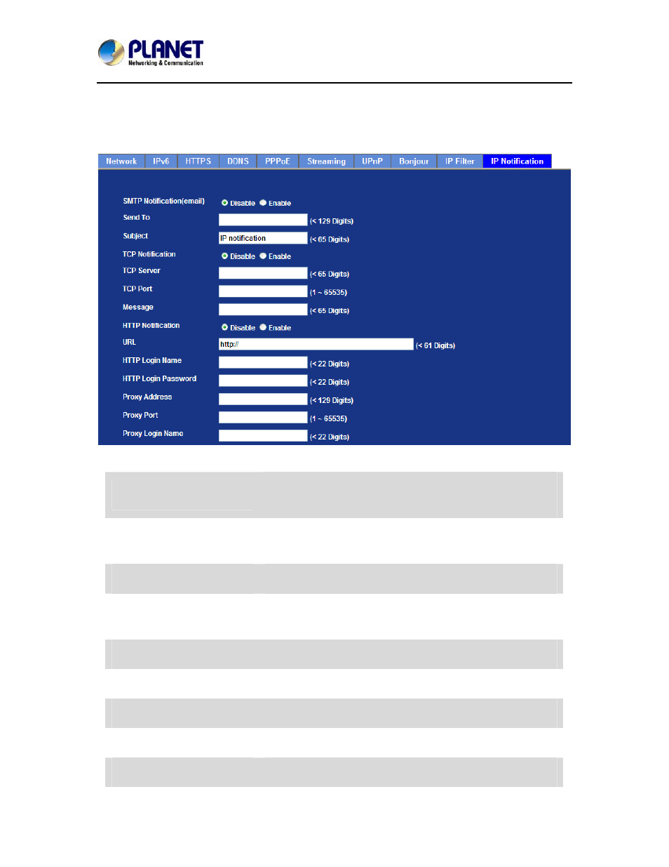 Ip notification | PLANET ICA-8350 User Manual | Page 49 / 103