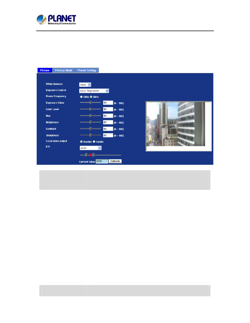 Adjust camera configuration, Picture | PLANET ICA-8350 User Manual | Page 51 / 103