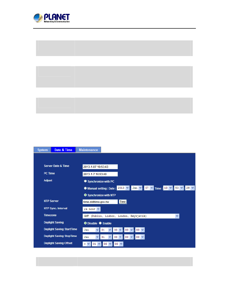 Date & time | PLANET ICA-8350 User Manual | Page 56 / 103