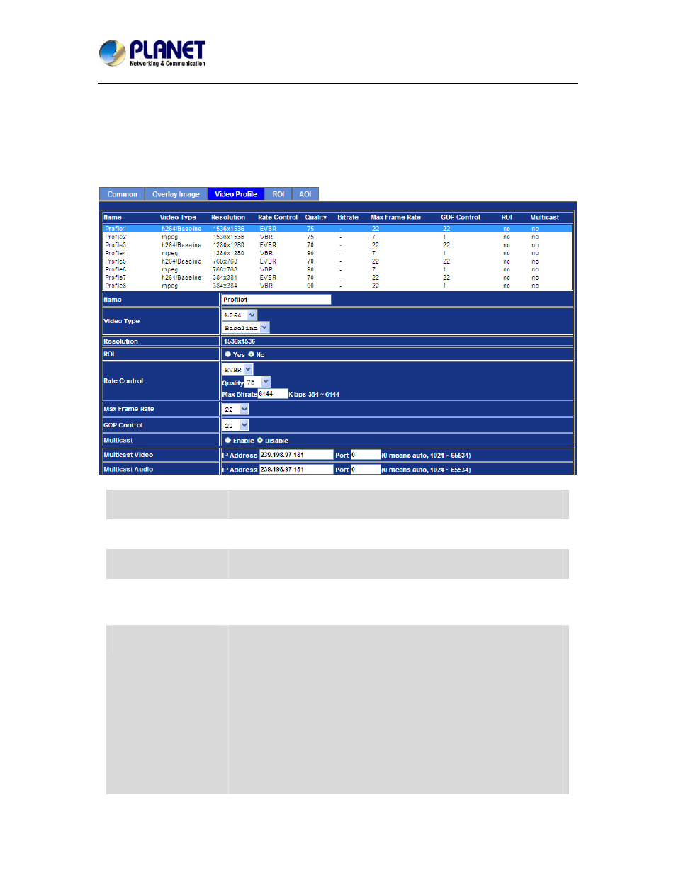Video profile | PLANET ICA-8350 User Manual | Page 62 / 103