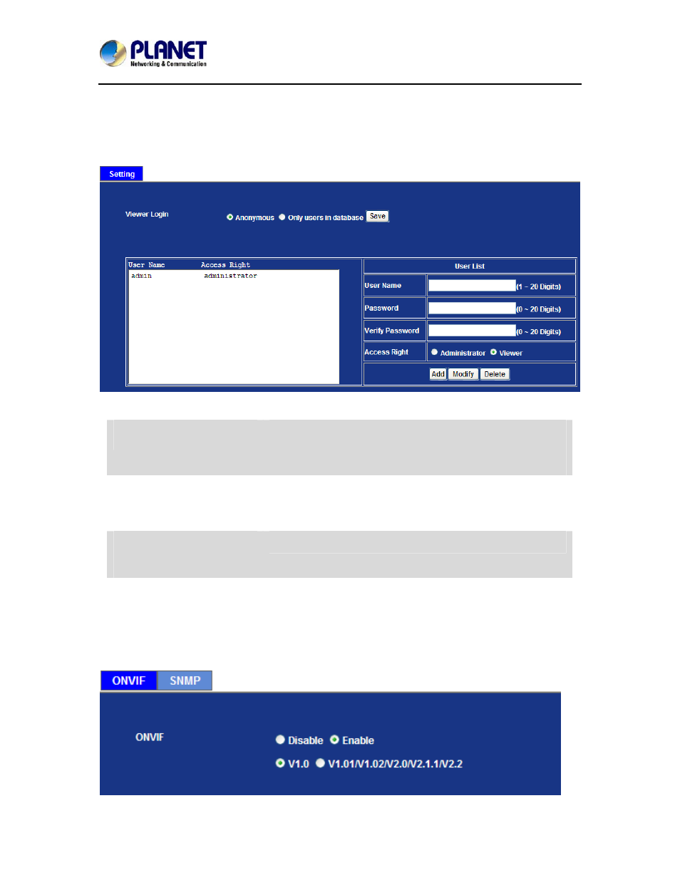User privilege access configuration, 7 protocol, User privilege access configuration 6.7 protocol | PLANET ICA-8350 User Manual | Page 67 / 103