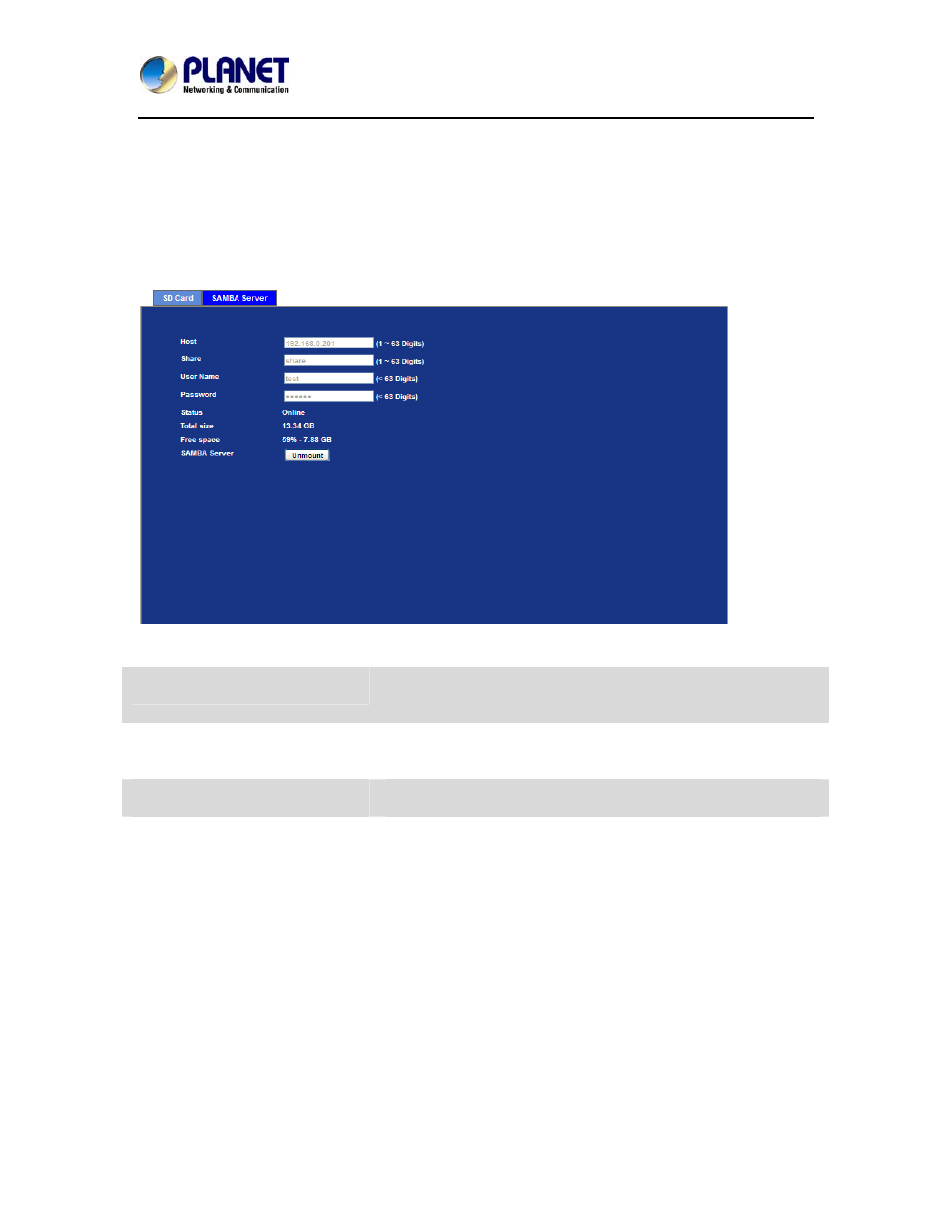 Samba server | PLANET ICA-8350 User Manual | Page 75 / 103