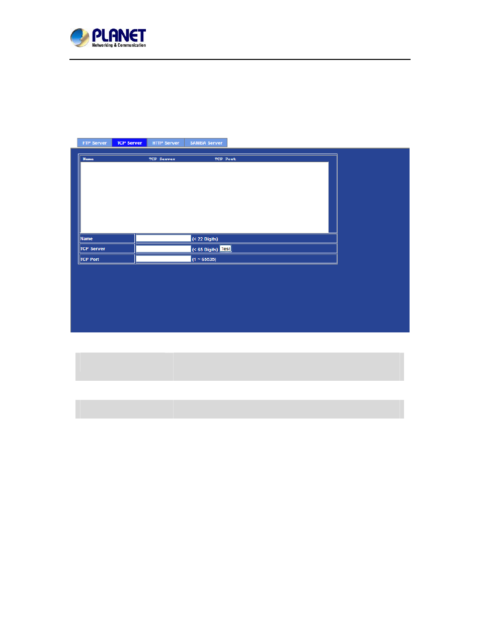 Tcp server | PLANET ICA-8350 User Manual | Page 79 / 103