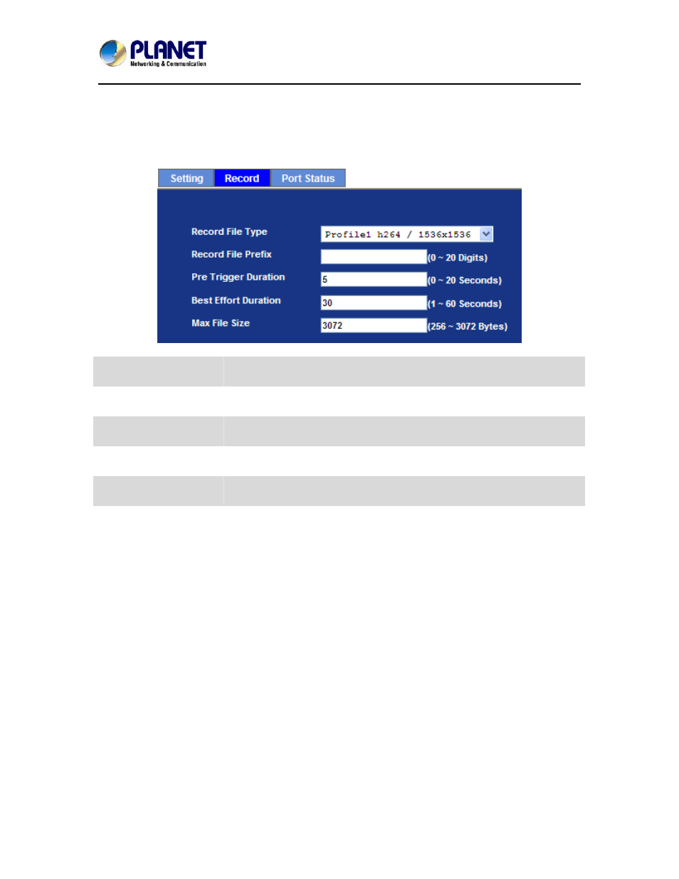 Record configuration | PLANET ICA-8350 User Manual | Page 86 / 103