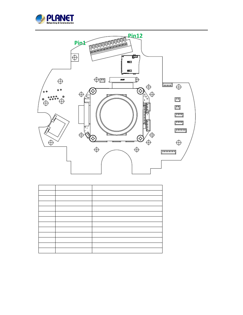 Pin12 pin1 | PLANET ICA-8350 User Manual | Page 90 / 103