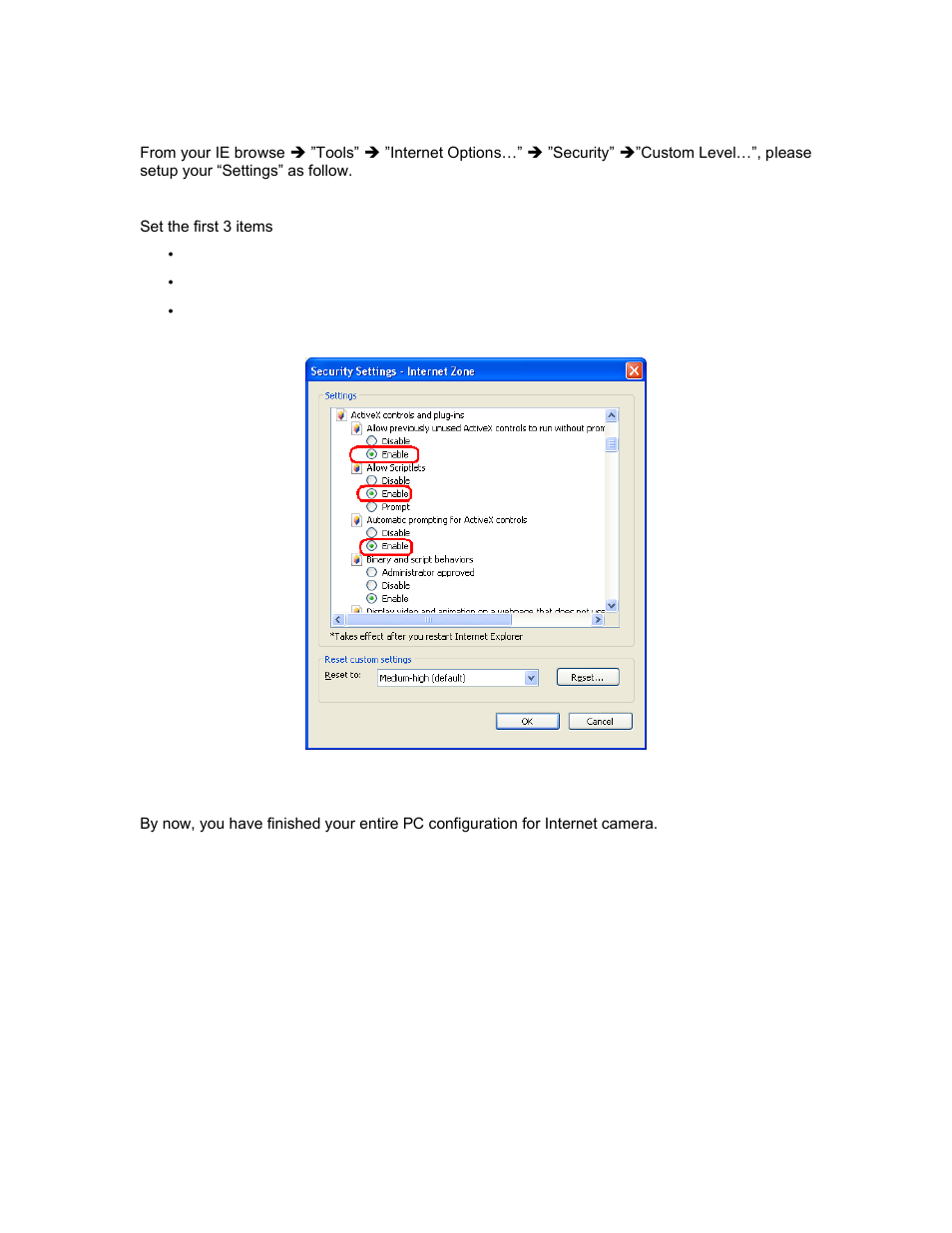 2 internet explorer 7 for windows xp | PLANET ICA-HM136 User Manual | Page 20 / 72