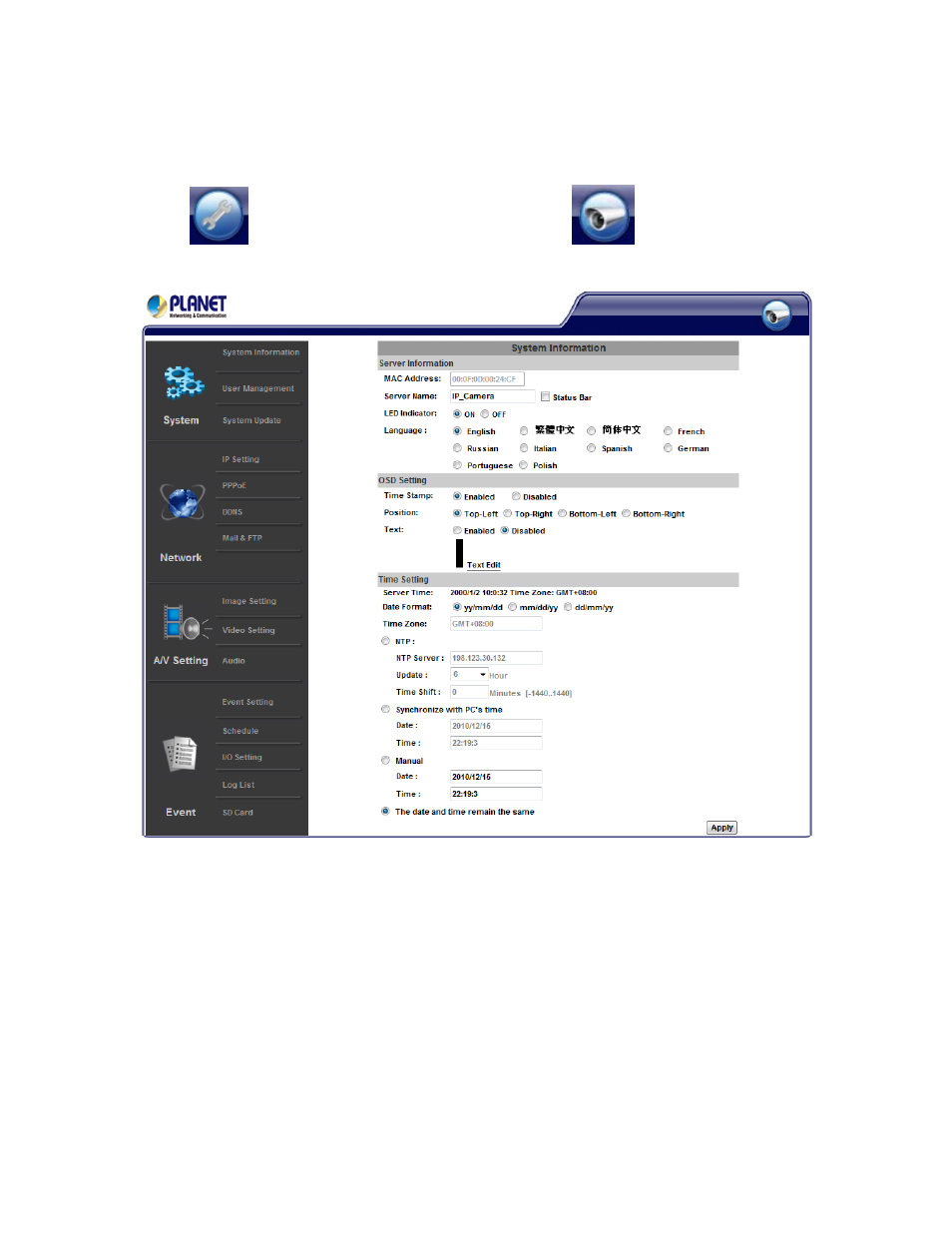 Configuration | PLANET ICA-HM136 User Manual | Page 26 / 72