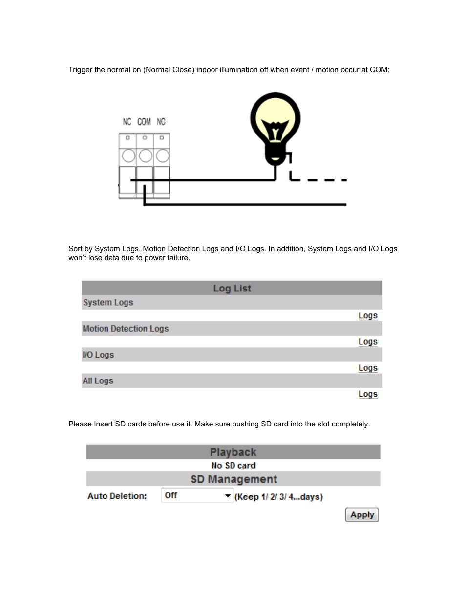 4 log list, 5 sd card | PLANET ICA-HM136 User Manual | Page 52 / 72