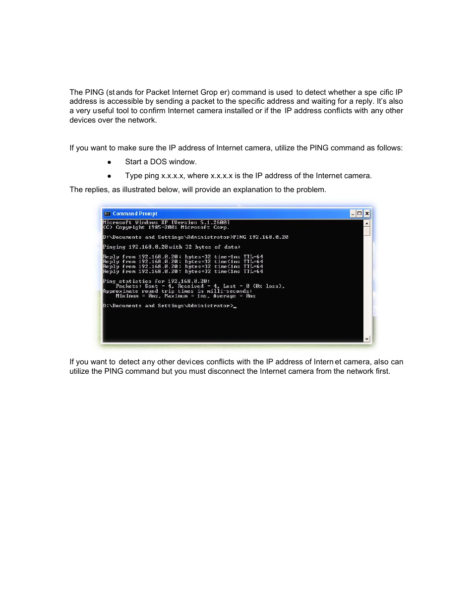 Appendix b: ping ip address | PLANET ICA-HM136 User Manual | Page 55 / 72