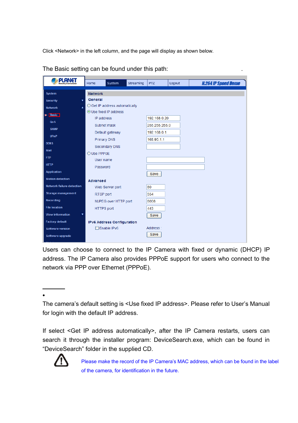 3 network, 1 basic, Network | PLANET ICA-HM620 User Manual | Page 42 / 109