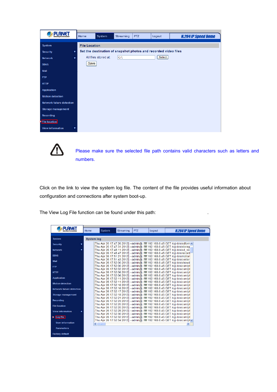 14 view information, 1 log file, View information | 9 snapshot, For further | PLANET ICA-HM620 User Manual | Page 70 / 109