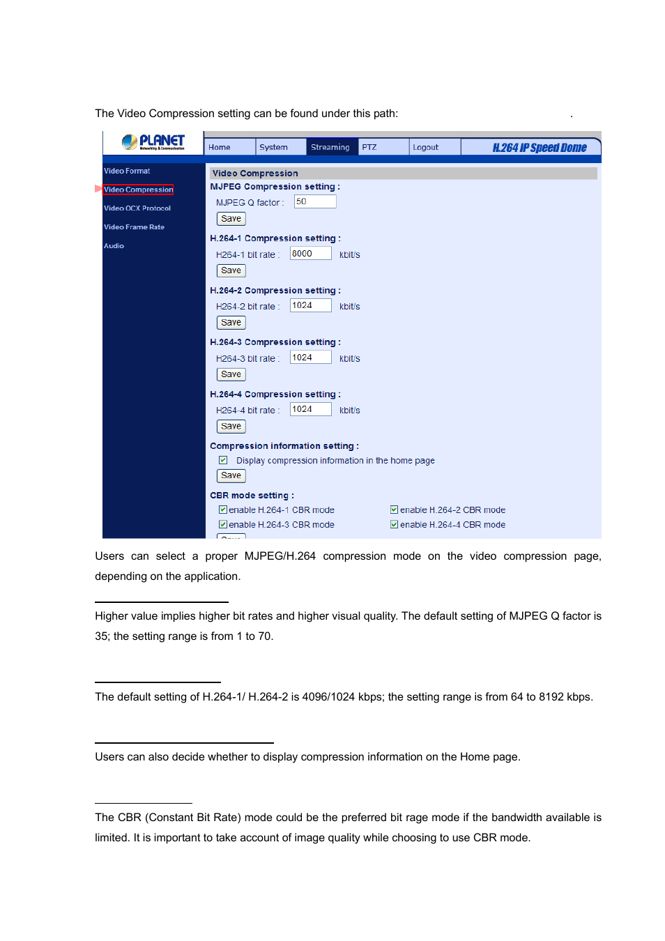 2 video compression, Video compression | PLANET ICA-HM620 User Manual | Page 81 / 109