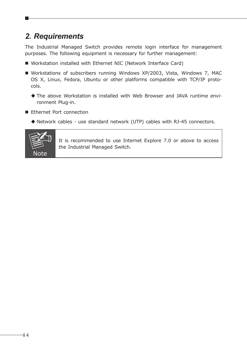 Requirements | PLANET IGS-10020HPT User Manual | Page 4 / 16