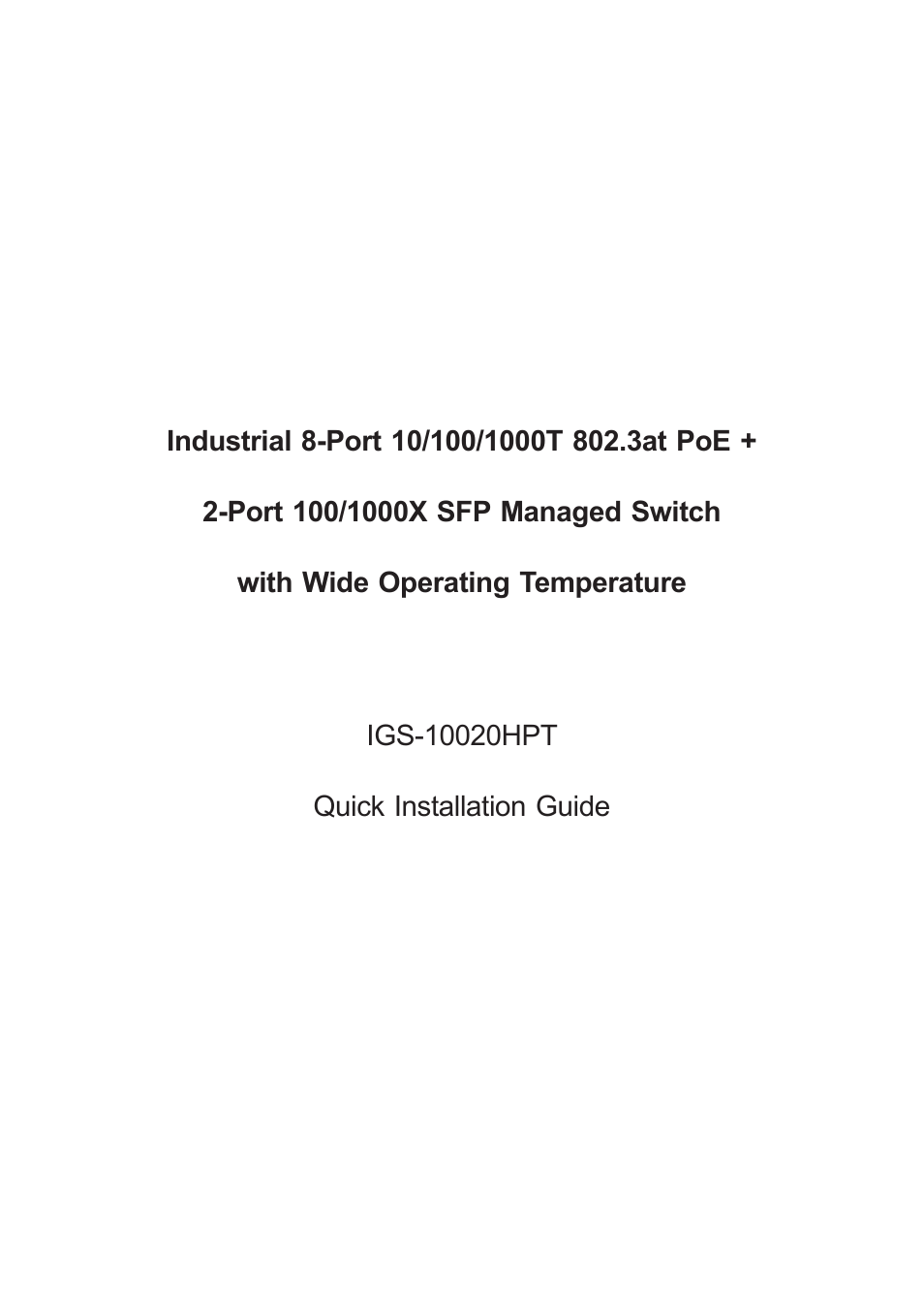 PLANET IGS-10020HPT User Manual | 16 pages