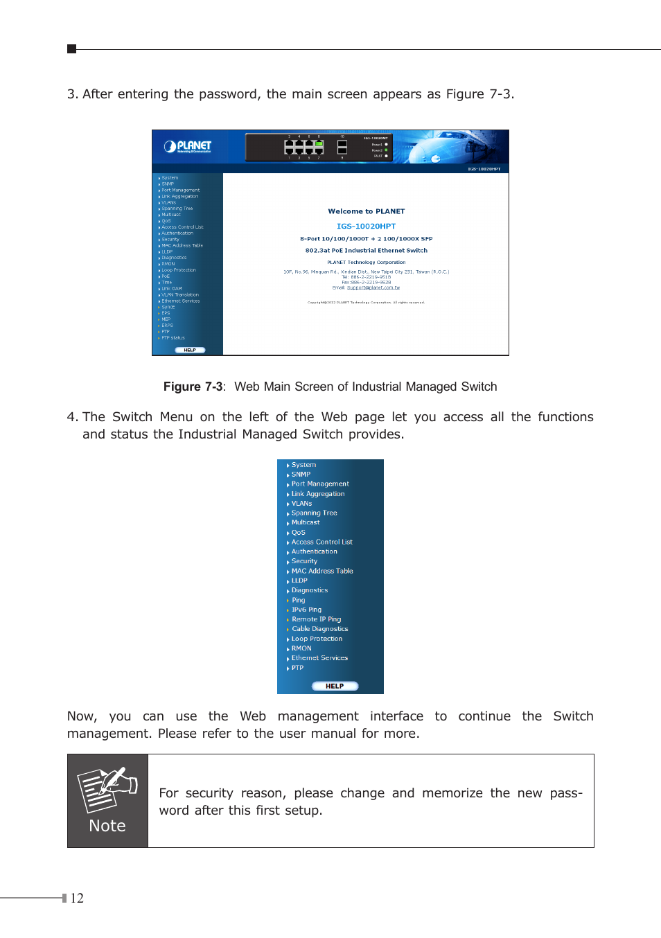 PLANET IGS-10020HPT User Manual | Page 12 / 16