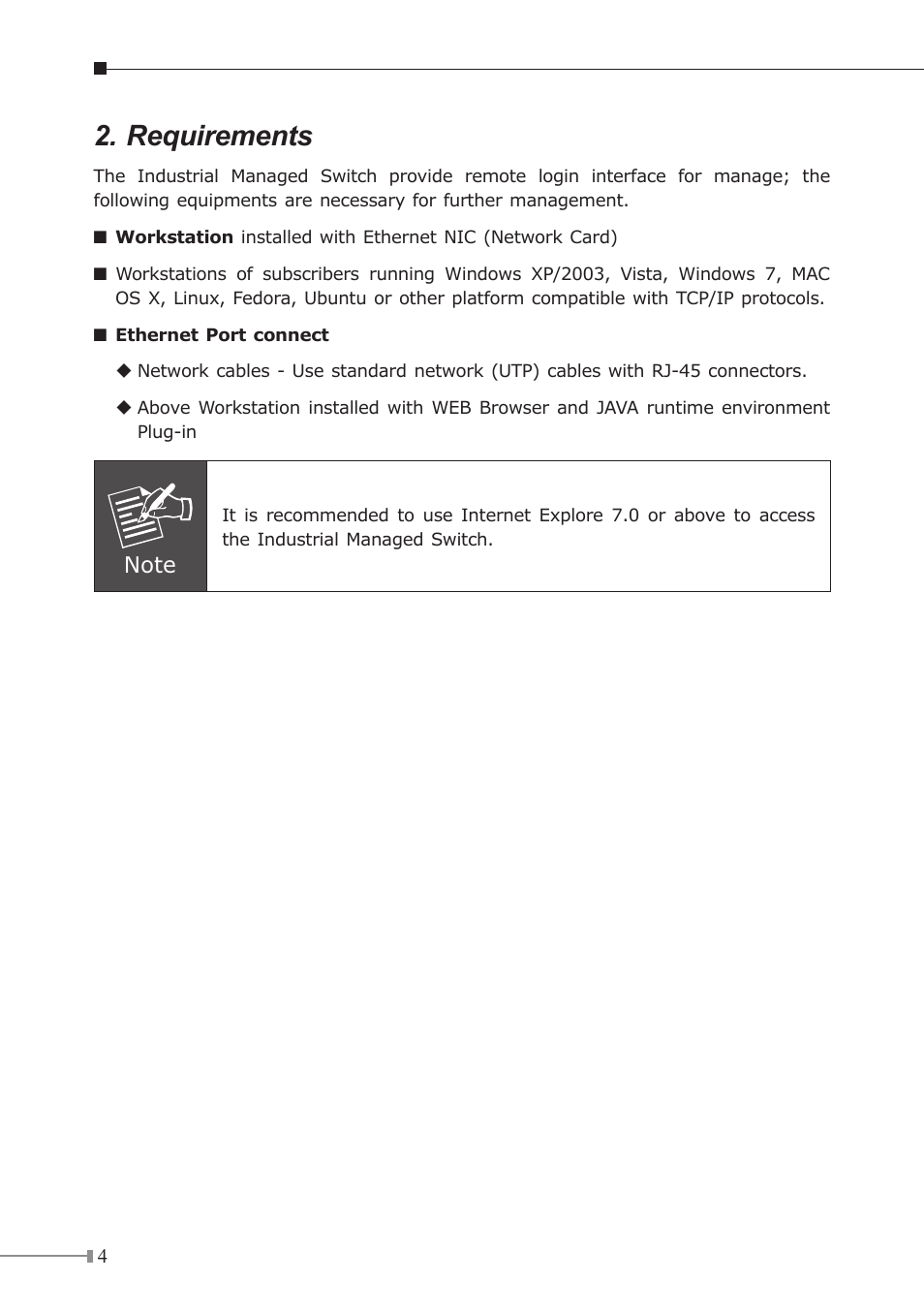 Requirements | PLANET IGS-10020HPT User Manual | Page 4 / 16