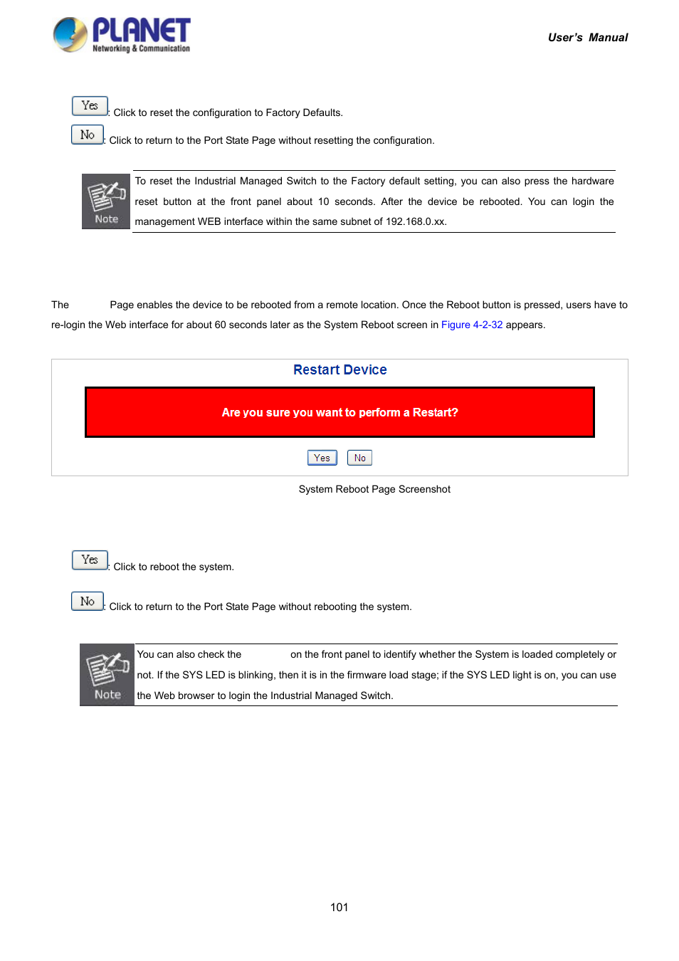 27 system reboot | PLANET IGS-10020HPT User Manual | Page 101 / 417