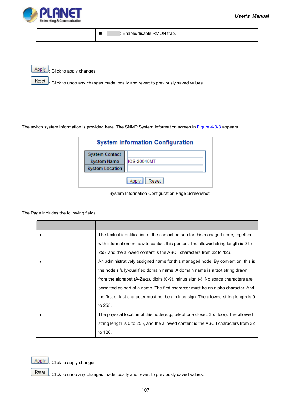 4 snmp system information | PLANET IGS-10020HPT User Manual | Page 107 / 417