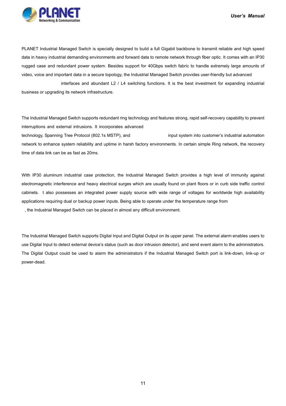2 product description | PLANET IGS-10020HPT User Manual | Page 11 / 417