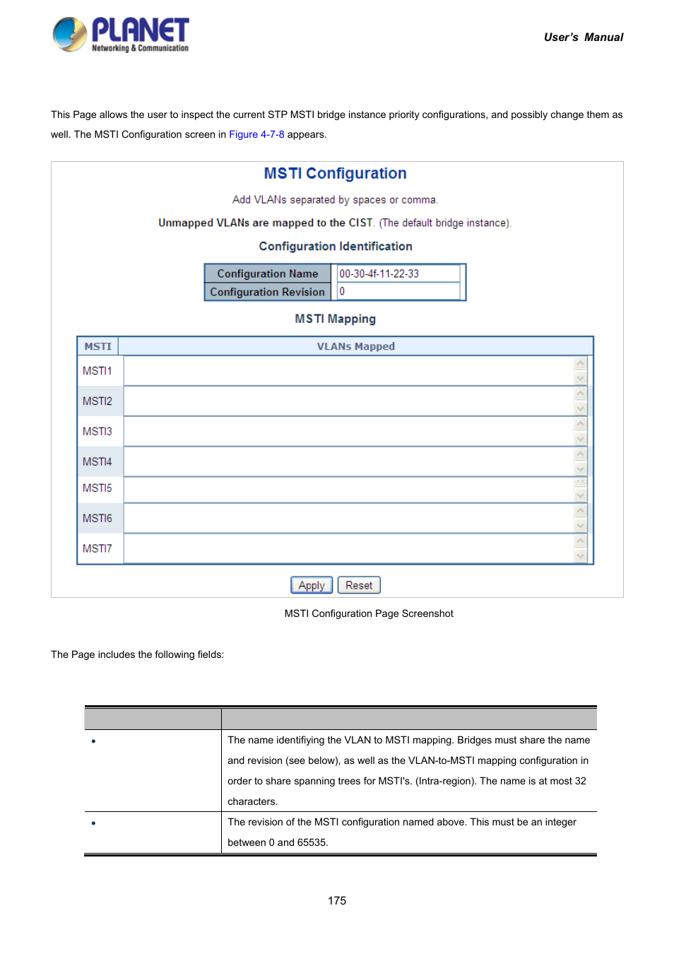 6 msti configuration | PLANET IGS-10020HPT User Manual | Page 175 / 417