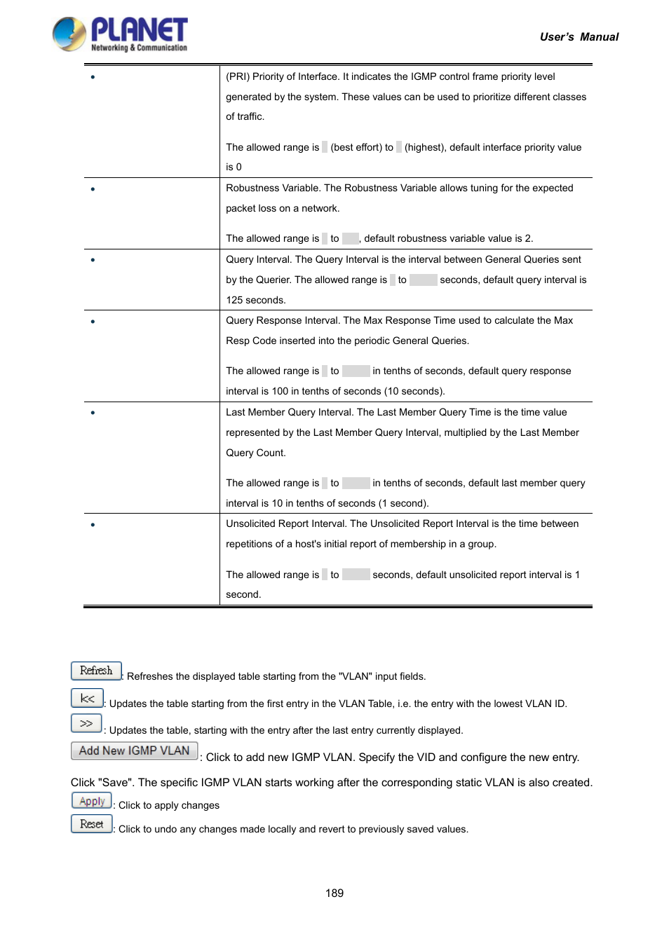 PLANET IGS-10020HPT User Manual | Page 189 / 417