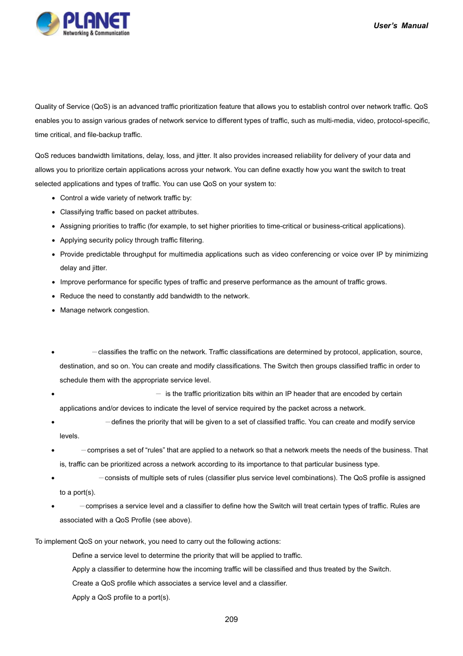 9 quality of service, 1 understanding qos | PLANET IGS-10020HPT User Manual | Page 209 / 417
