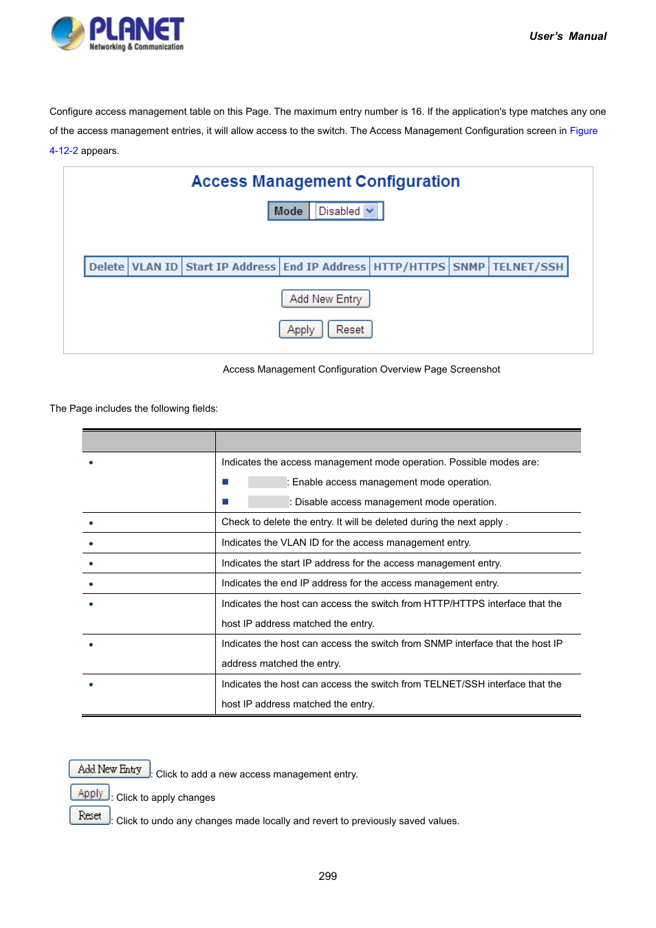 2 access management | PLANET IGS-10020HPT User Manual | Page 299 / 417