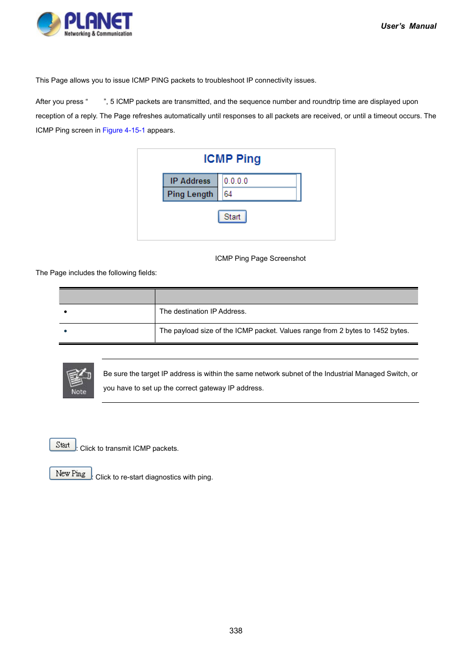 1 ping | PLANET IGS-10020HPT User Manual | Page 338 / 417