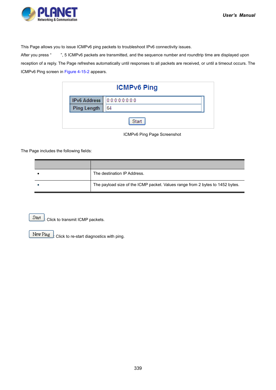 2 ipv6 ping | PLANET IGS-10020HPT User Manual | Page 339 / 417